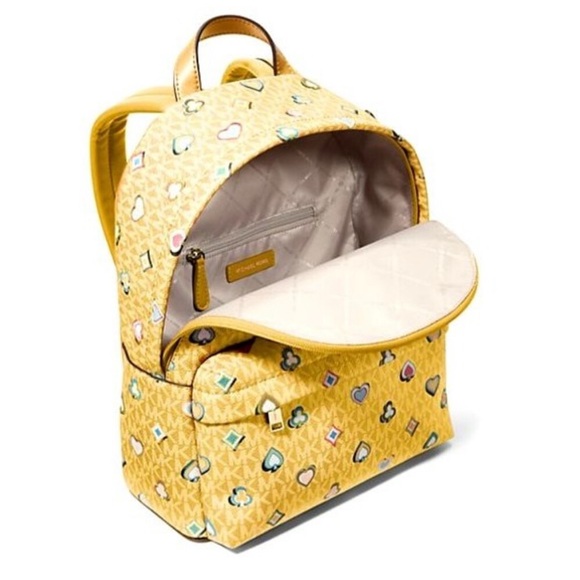 Michael Kors Slater Medium Printed Signature Logo Backpack in Honey NWT - Picture 3 of 4